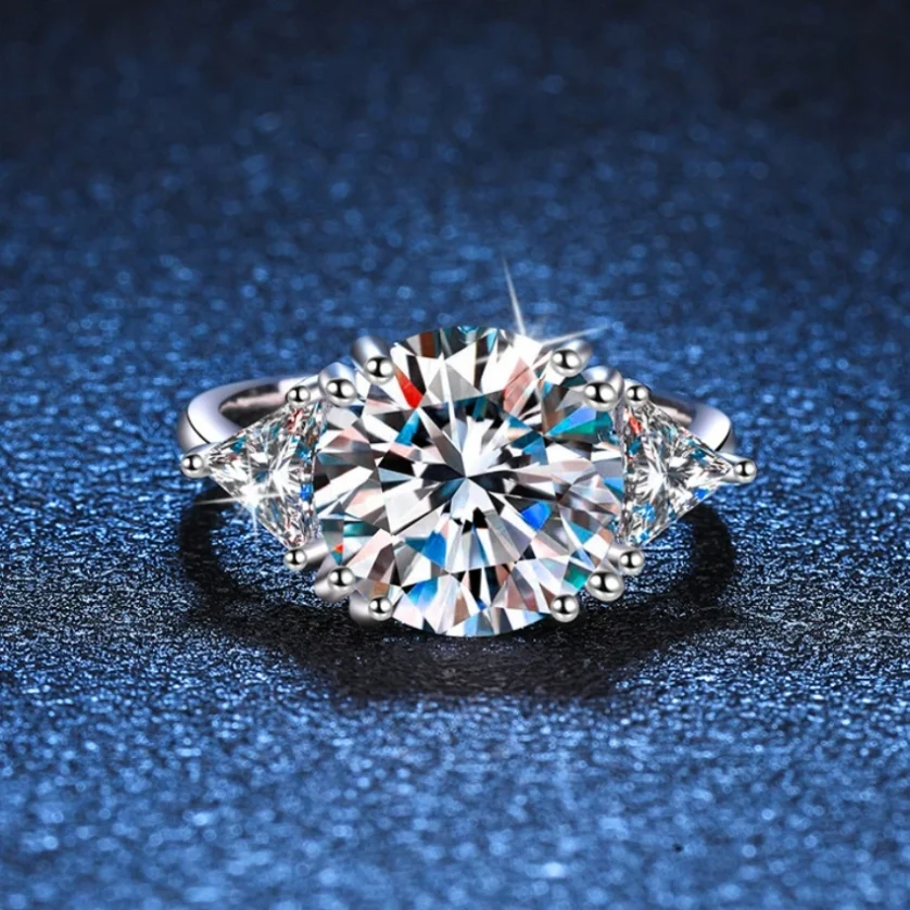 5ct Moissanite Ring, Stunning Sterling Silver Moissanite Ring Men and Women, Engagement Ring Moissanite Diamond Wedding Ring - Image 6