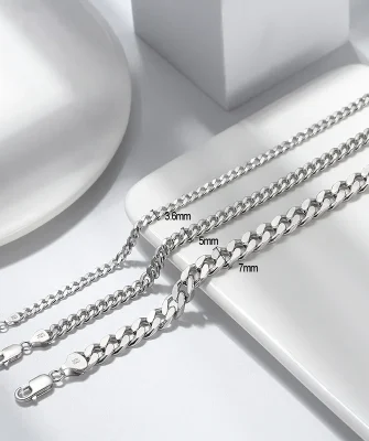 Hip Hop Cuban Link Bracelet Jewelry 925 Sterling Silver Chain Bracelets for Men