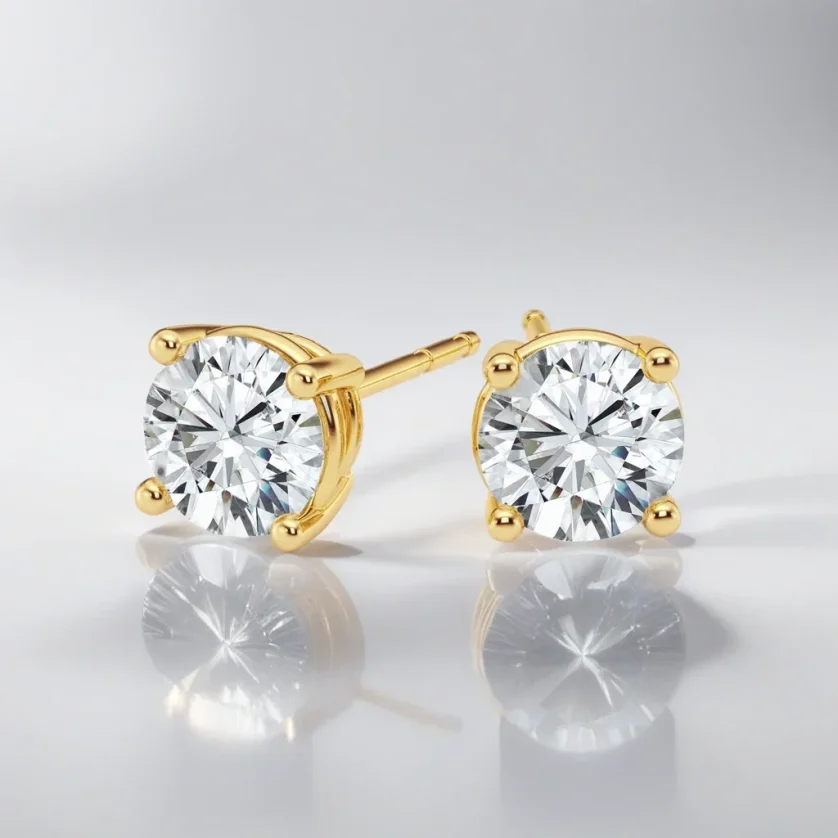 Starsgem Hot Sale Style 10k 14k  18k Solid Gold 0.5ct 1ct 2ct Lab Grown Diamond Gold Stud Earrings Women Fine Jewelry Earrings - Image 6