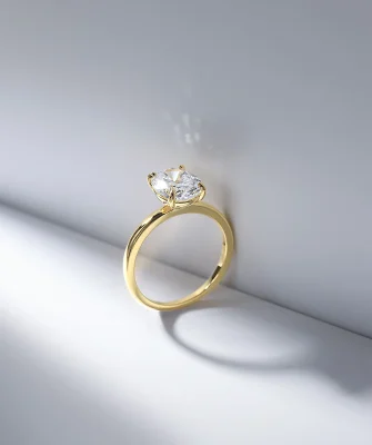 OLAN Trendy 925 Sterling Silver Gold Plate Rings for Women 3ct Oval Cut Zirconia Diamond Solitaire Ring Engagement Wedding Band