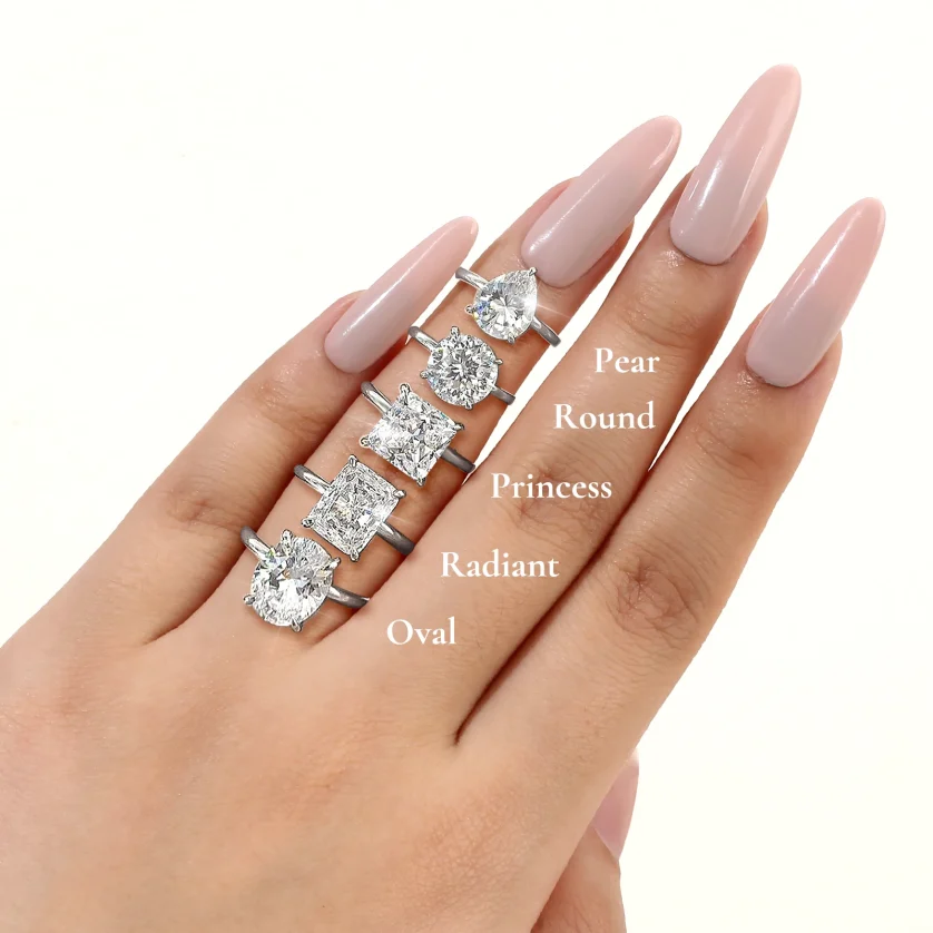 IGI CERTIFIED 18K Solid Gold Wedding Promise Jewelry Women Solitaire Halo Oval Round Cut 1.0ct LAB GROWN Diamond Engagement Ring - Image 4