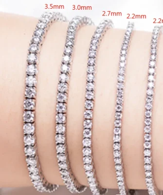 Fine Jewelry Iced Out Tennis Chain 9k 10k 14k 18k Gold 925 Sterling Silver Moissanite Tennis Bracelet