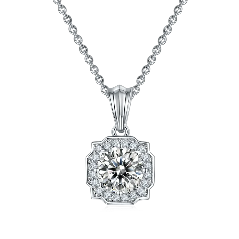 Wuzhou Nice Jewelry 925 Sterling Silver Moissanite Diamond Necklace  Jewelry Set for Women - Image 2