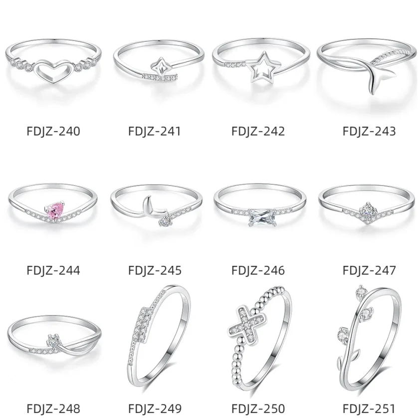 Fashion Jewelry 925 Sterling Silver Rings Couple Jewelry for Women Charms 925 Silver Rings Diamond Engagement Wedding Rings - Image 3