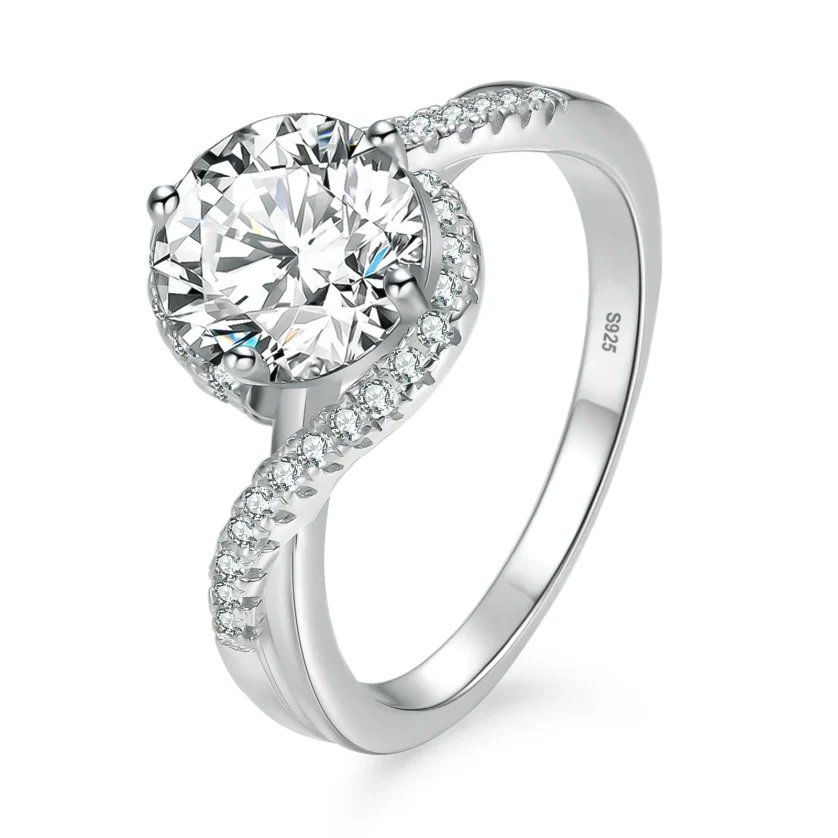 2.0ct 1ct Luxury Bridal Promise Rings White Gold Plated 925 Sterling Silver Women Wedding Engagement VVS Moissanite Diamond Ring - Image 6