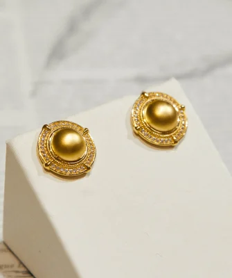Hot Promotion Women Designer Classic Vintage Fashion Jewelry Stud 18k Gold Earring Color Set of Zircon 18k for Wholesale Earring