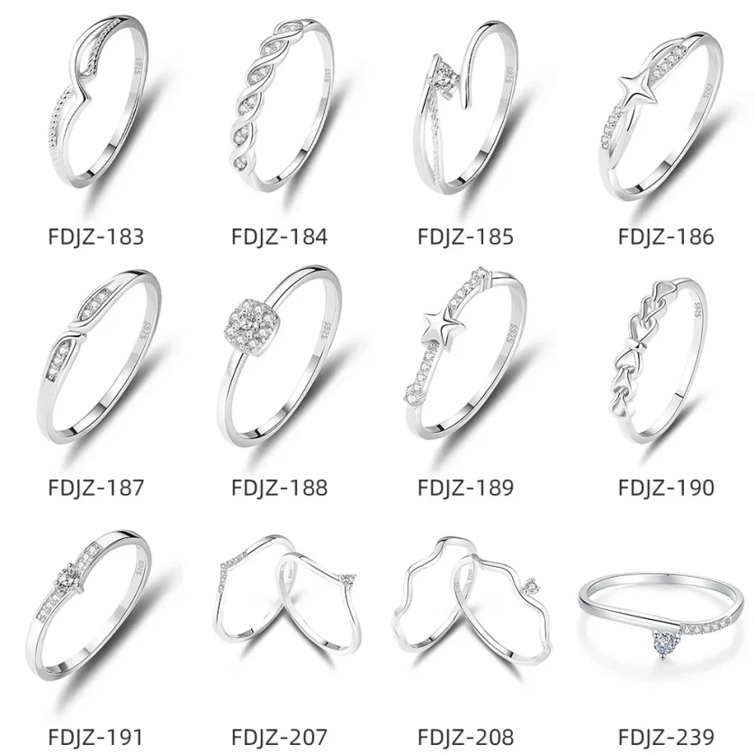 Fashion Jewelry 925 Sterling Silver Rings Couple Jewelry for Women Charms 925 Silver Rings Diamond Engagement Wedding Rings - Image 4