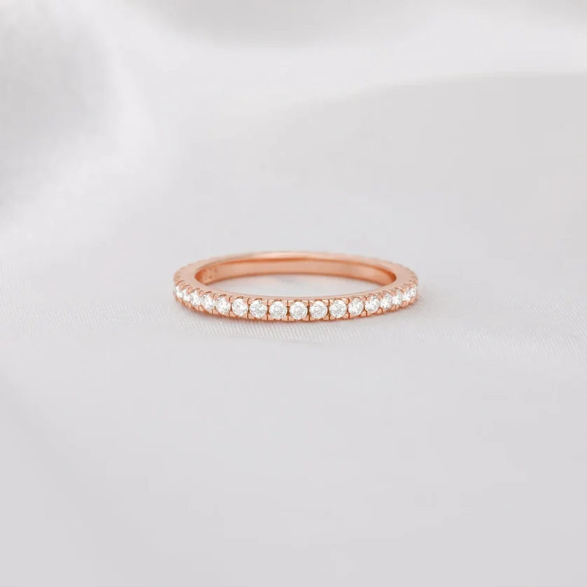 OAHLAN Women 2mm 925 Sterling Silver Ring for Women Wedding Band Cubic Zirconia Full Eternity Stackable Engagement Ring Size3-12 - Image 4