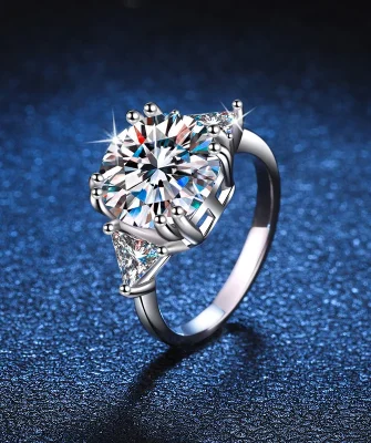 5ct Moissanite Ring, Stunning Sterling Silver Moissanite Ring Men and Women, Engagement Ring Moissanite Diamond Wedding Ring
