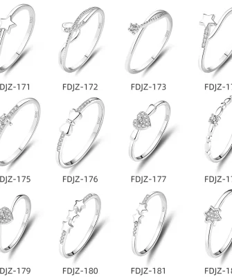 Fashion Jewelry 925 Sterling Silver Rings Couple Jewelry for Women Charms 925 Silver Rings Diamond Engagement Wedding Rings