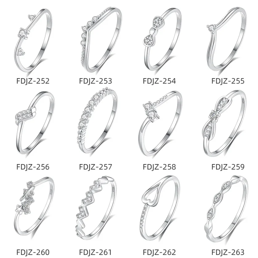 Fashion Jewelry 925 Sterling Silver Rings Couple Jewelry for Women Charms 925 Silver Rings Diamond Engagement Wedding Rings - Image 2