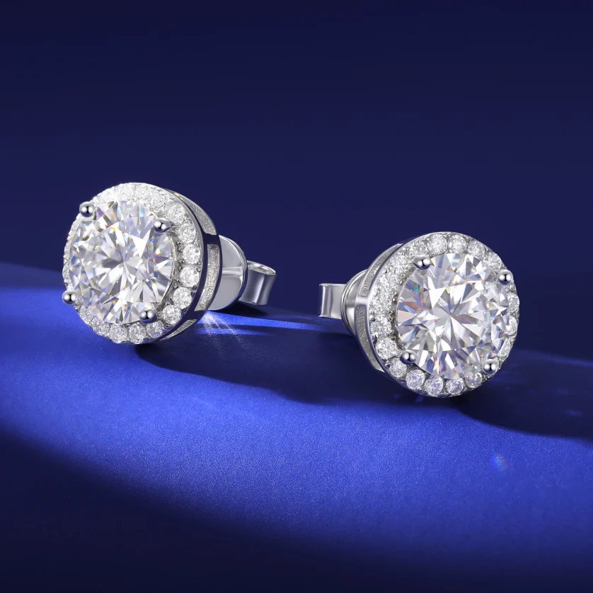 Local USA Stock Trendy Jewelry 925 Sterling Silver VVS Moissanite Diamond Cluster Screw Back Stud Earrings for Men Women - Image 6