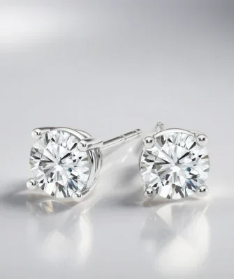 Starsgem Hot Sale Style 10k 14k  18k Solid Gold 0.5ct 1ct 2ct Lab Grown Diamond Gold Stud Earrings Women Fine Jewelry Earrings