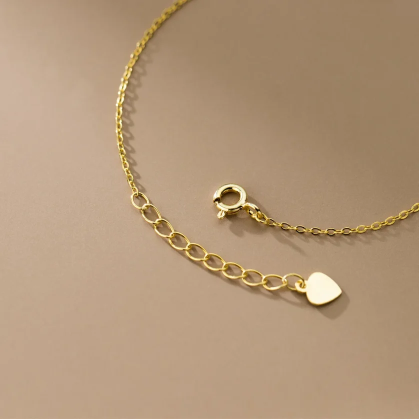 Minimalist 925 Silver love Heart Plain Gold Plated Bracelets for Women Girls Couples Lover Valentine's Day - Image 3