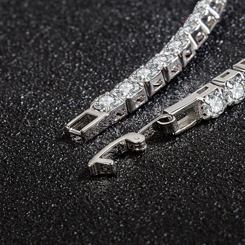 2024 New Fashion Jewelry Wholesale Copper Alloy Gold Plated 4MM Cubic Zirconia CZ Diamond Charm Tennis Bracelet for Women - Image 4