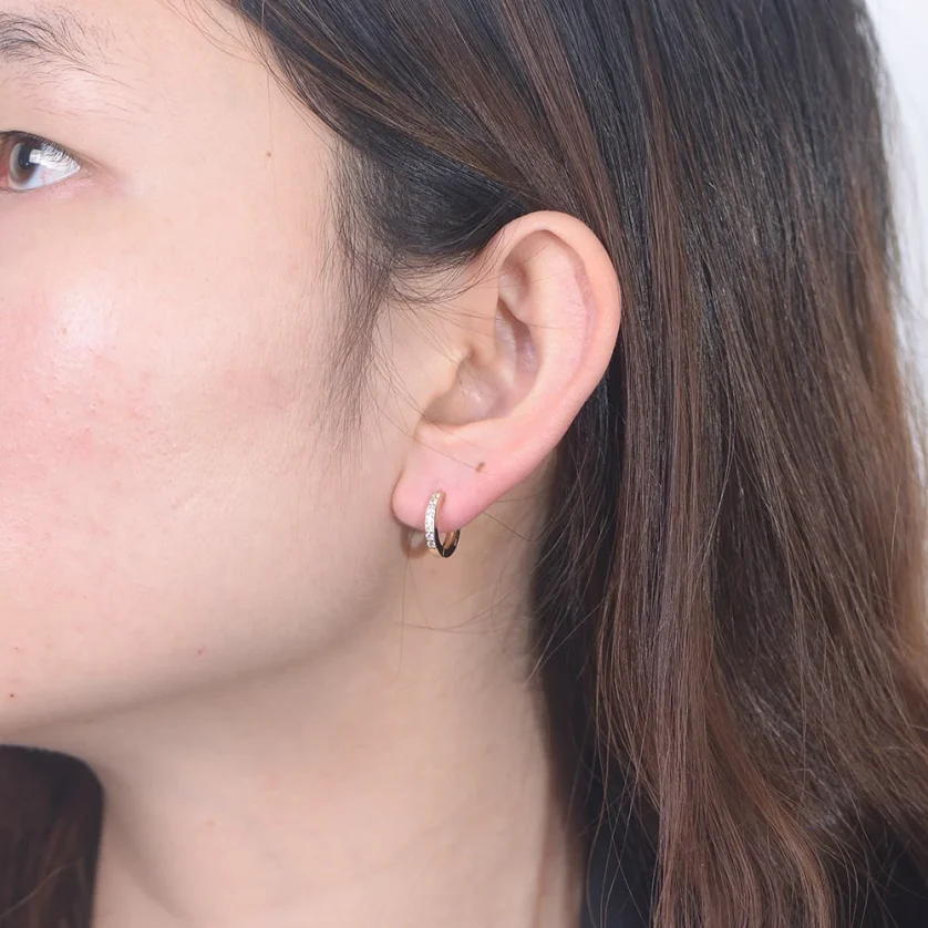 Wholesale Simple  Trendy Jewelry Psj S925 Sterling Silver 14k 18k Gold Plated Vermeil Hoop Huggies Earrings for Women Girls - Image 5