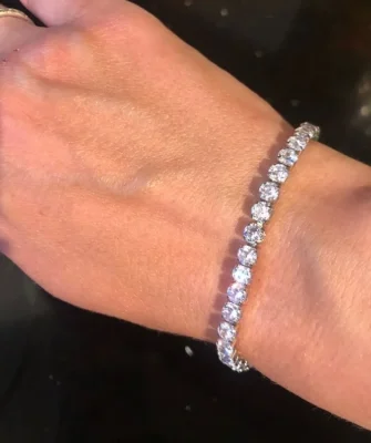 Fashion Jewelry 18K Gold Chain Bracelet Round Shape 4mm CZ Cubic Zirconia Diamond Adjustable Tennis Bracelets for Women H133-M