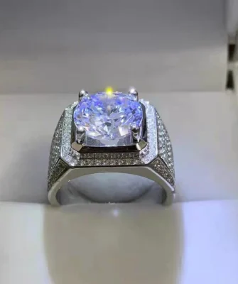 Gropshipping Elegant VVS Moissanite Round Diamond Custom 1ct Ring Sets Fashion Jewelry 925 Silver for Men